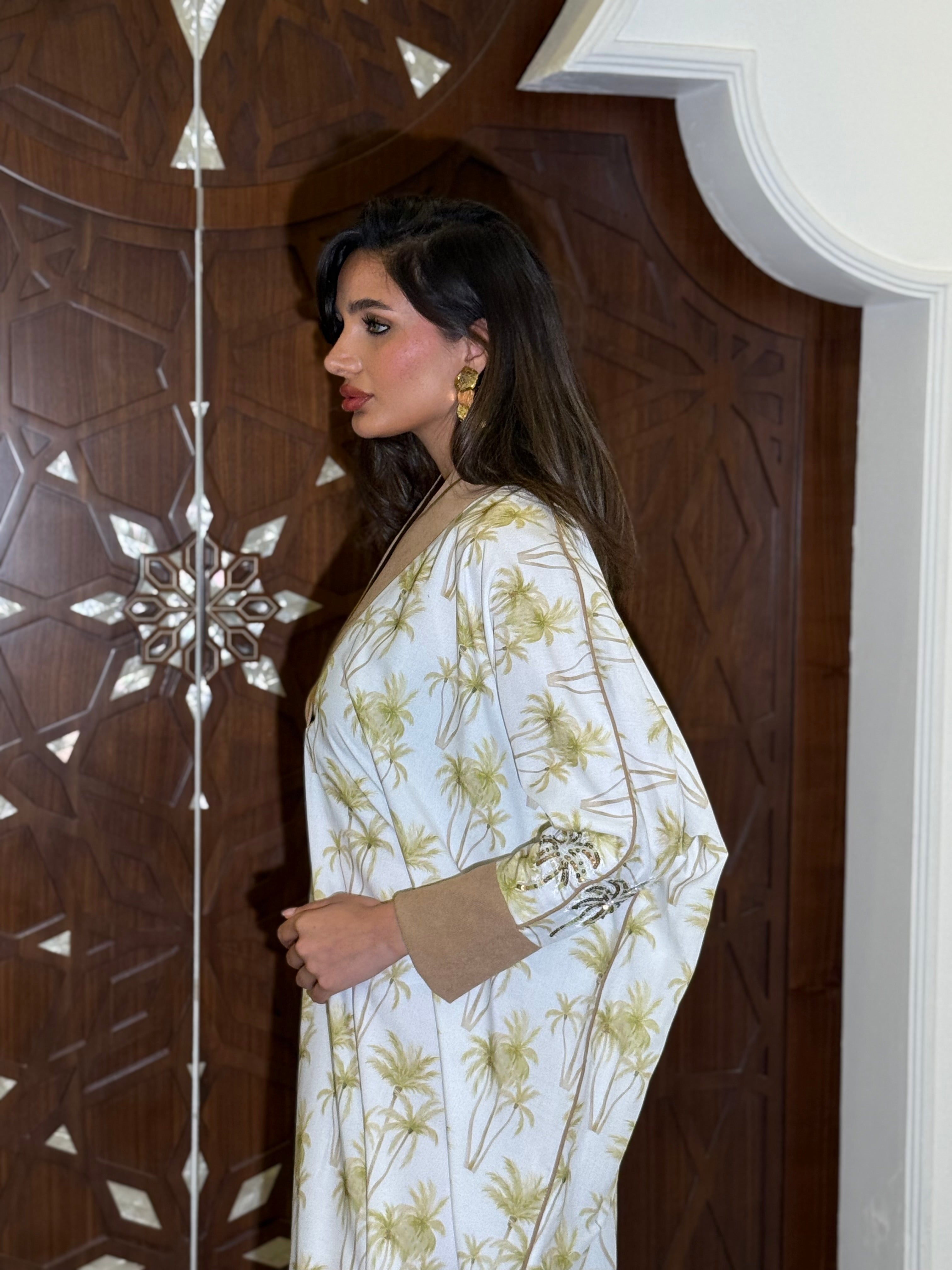 Ramadan jalabiya with beadwork and embroidery