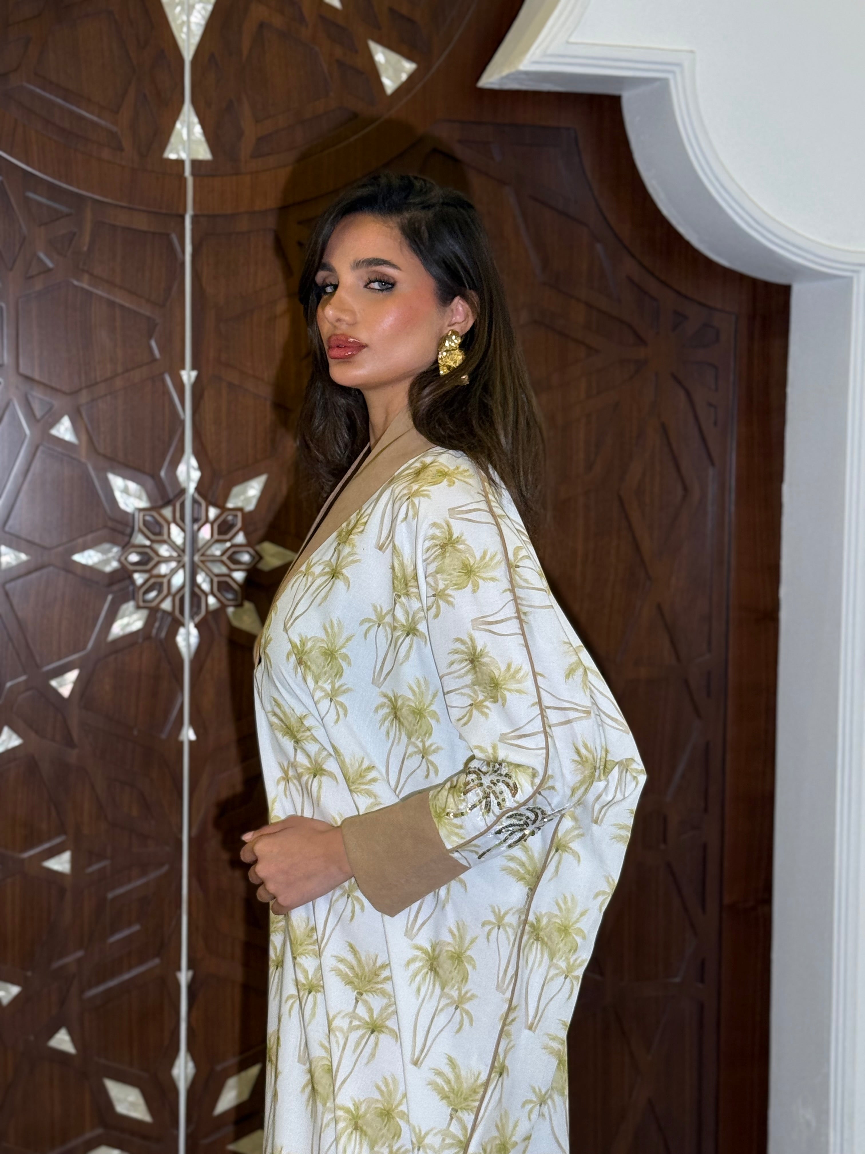 Ramadan jalabiya with beadwork and embroidery