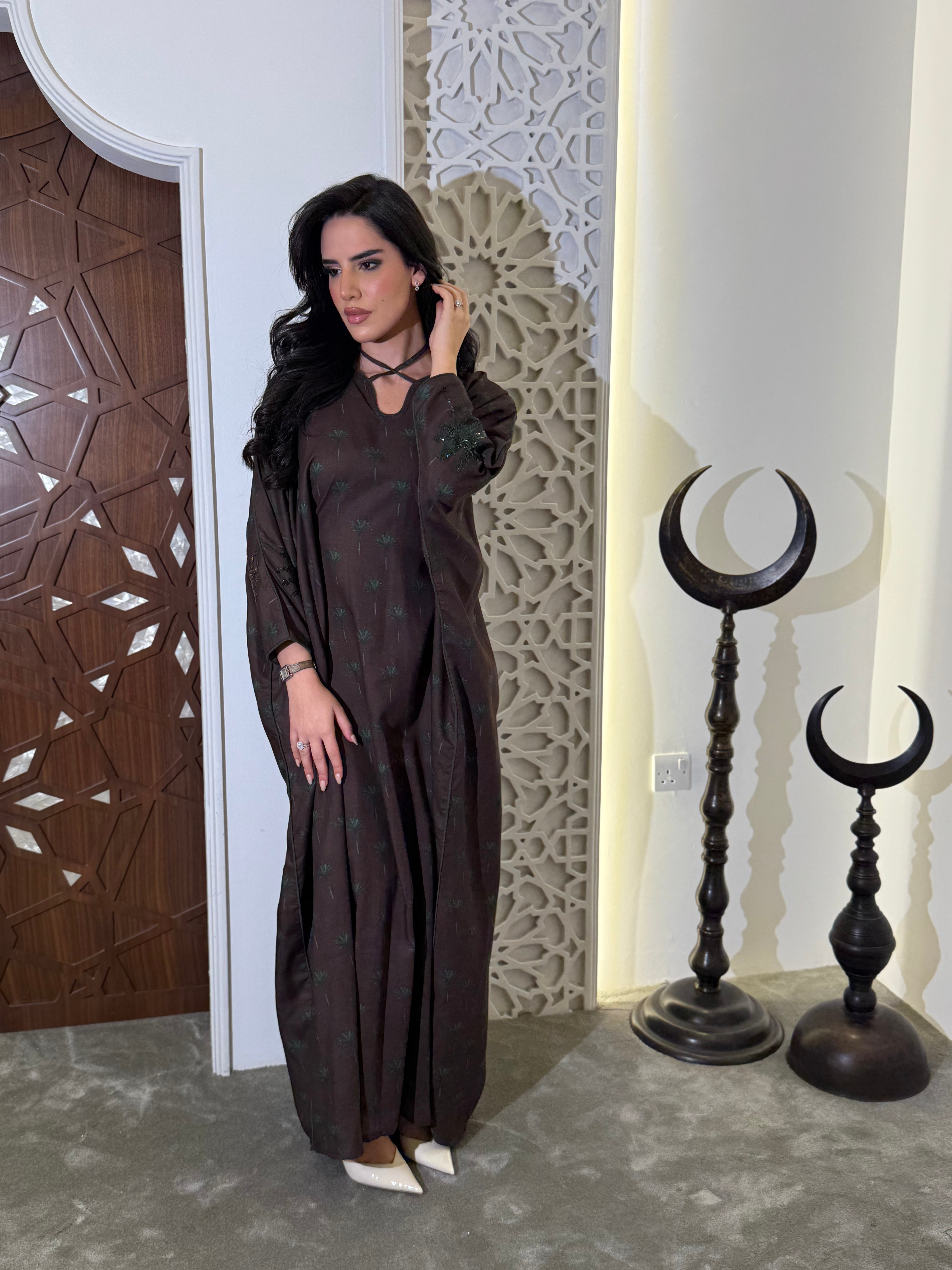 Ramadan jalabiya with beadwork and embroidery