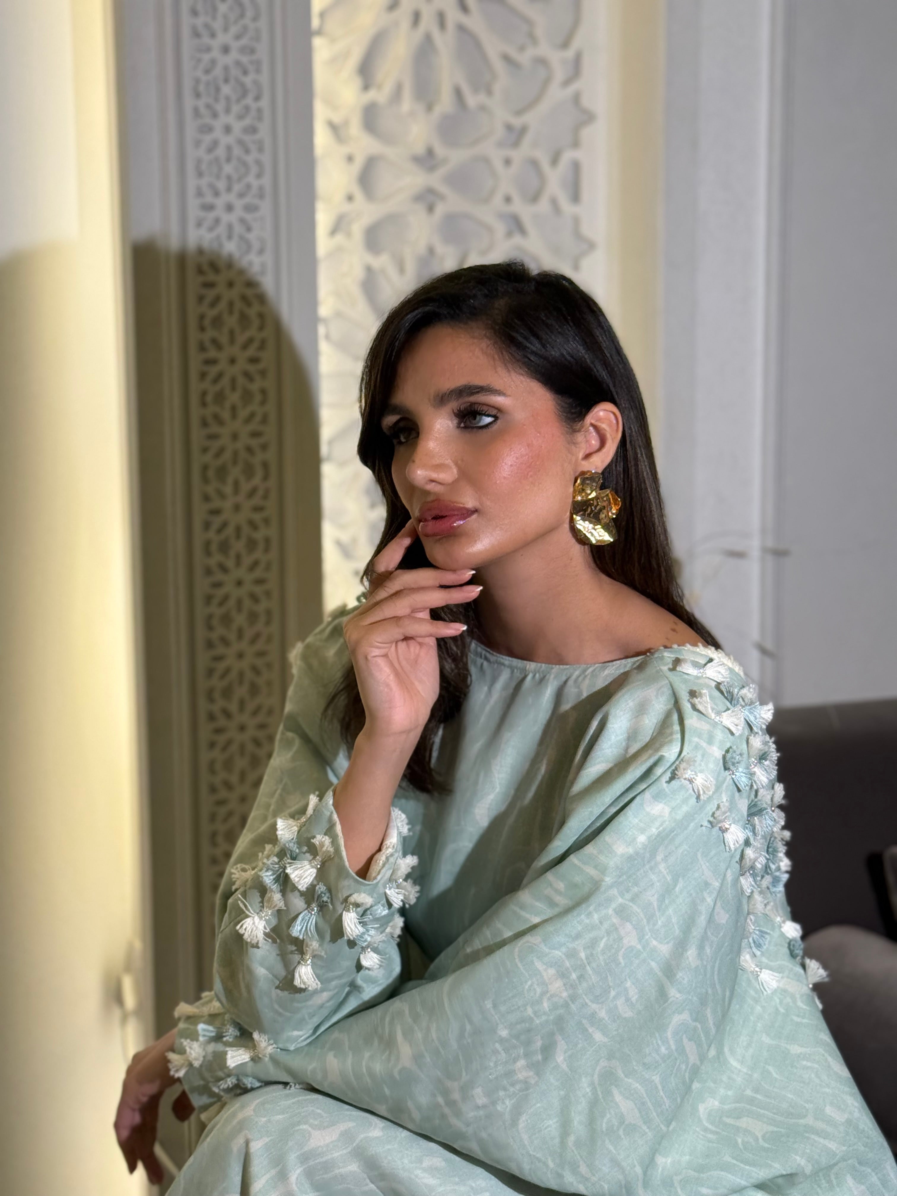 Ramadan jalabiya with beadwork and embroidery (on order)