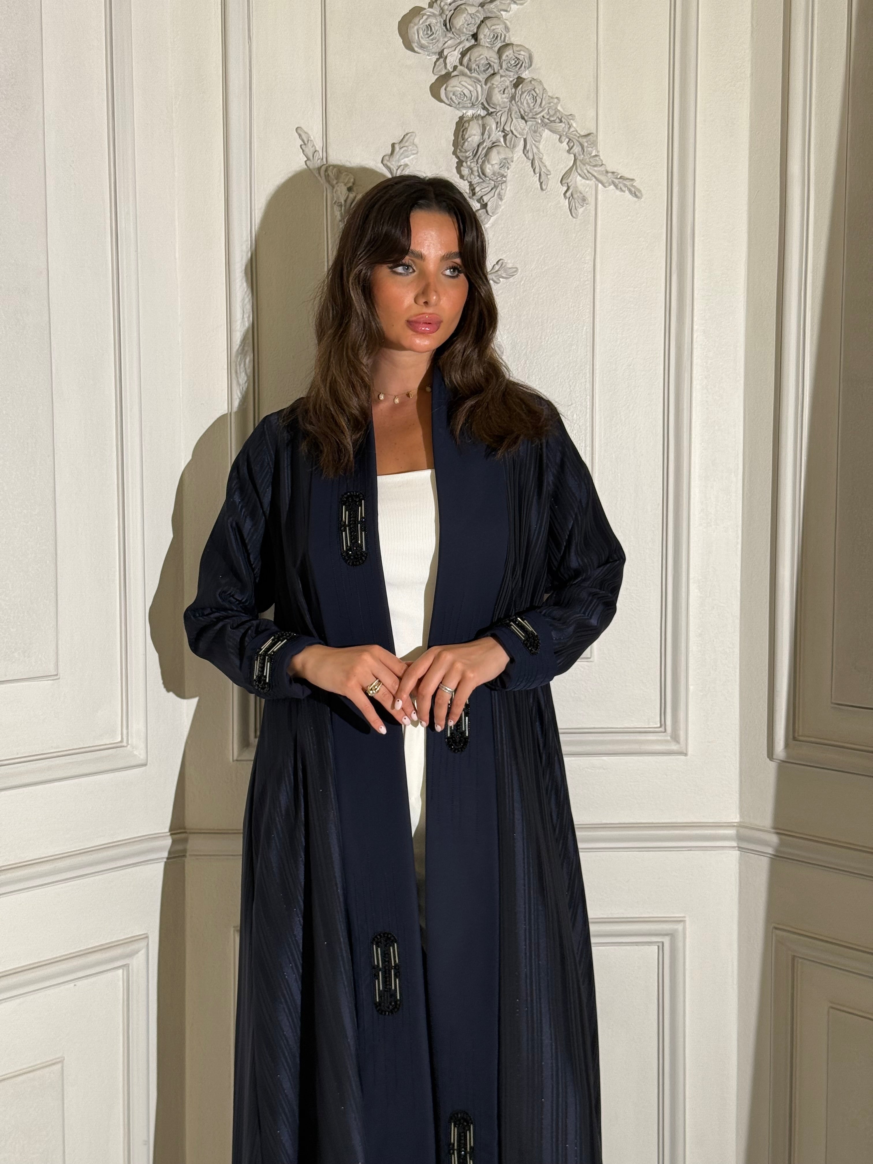 The Dantel Collection. Crafted from luxurious shimmering crepe with an elegant self-stripe weave