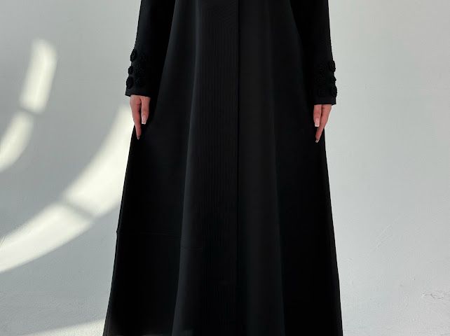 FEE Black Floral Appliqué Abaya