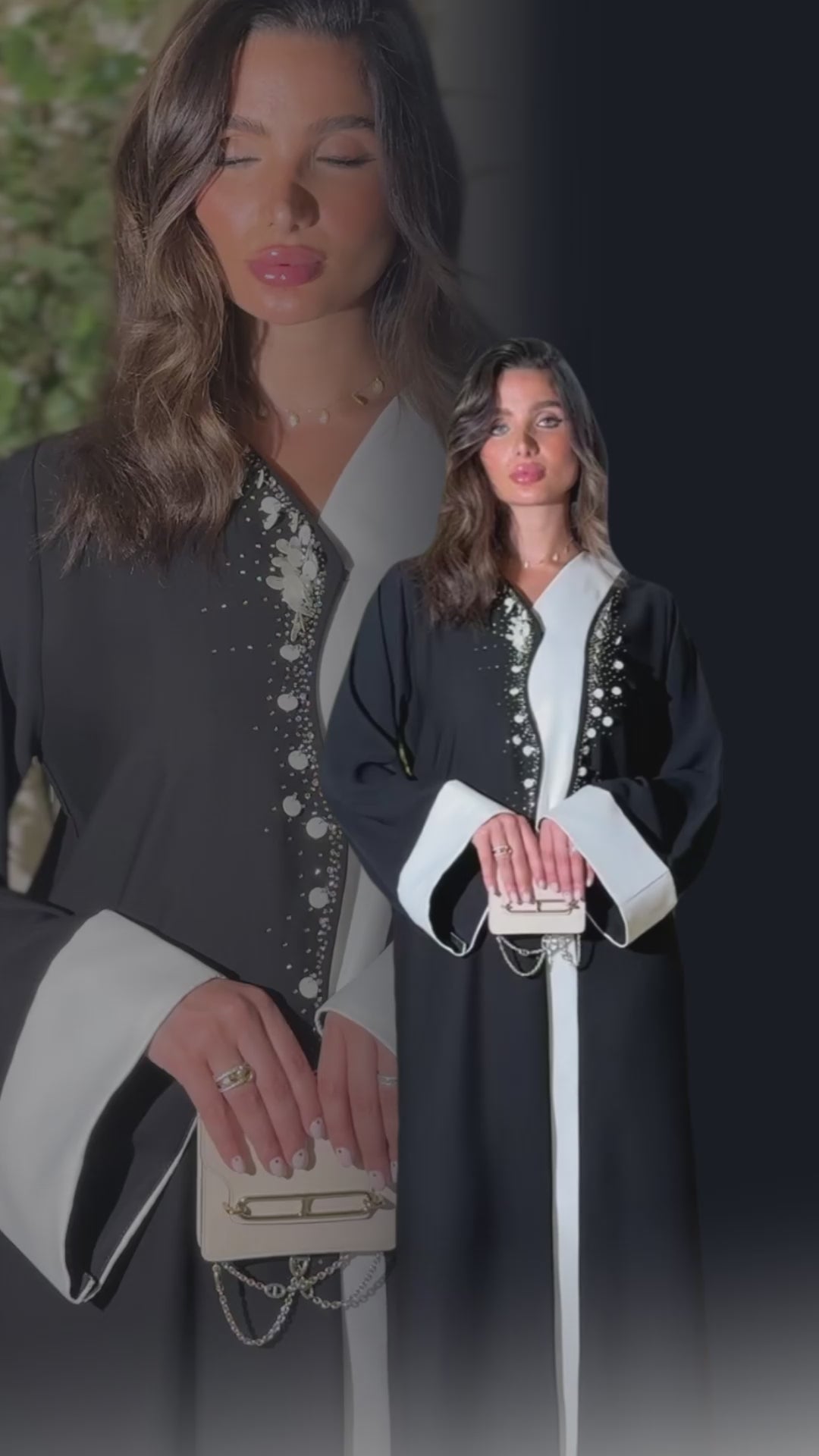 مجموعة فيلورا. مُصممة بإتقان من الكريب الفاخر ومُزينة بتطريزات فاخرة مصنوعة يدويًا.