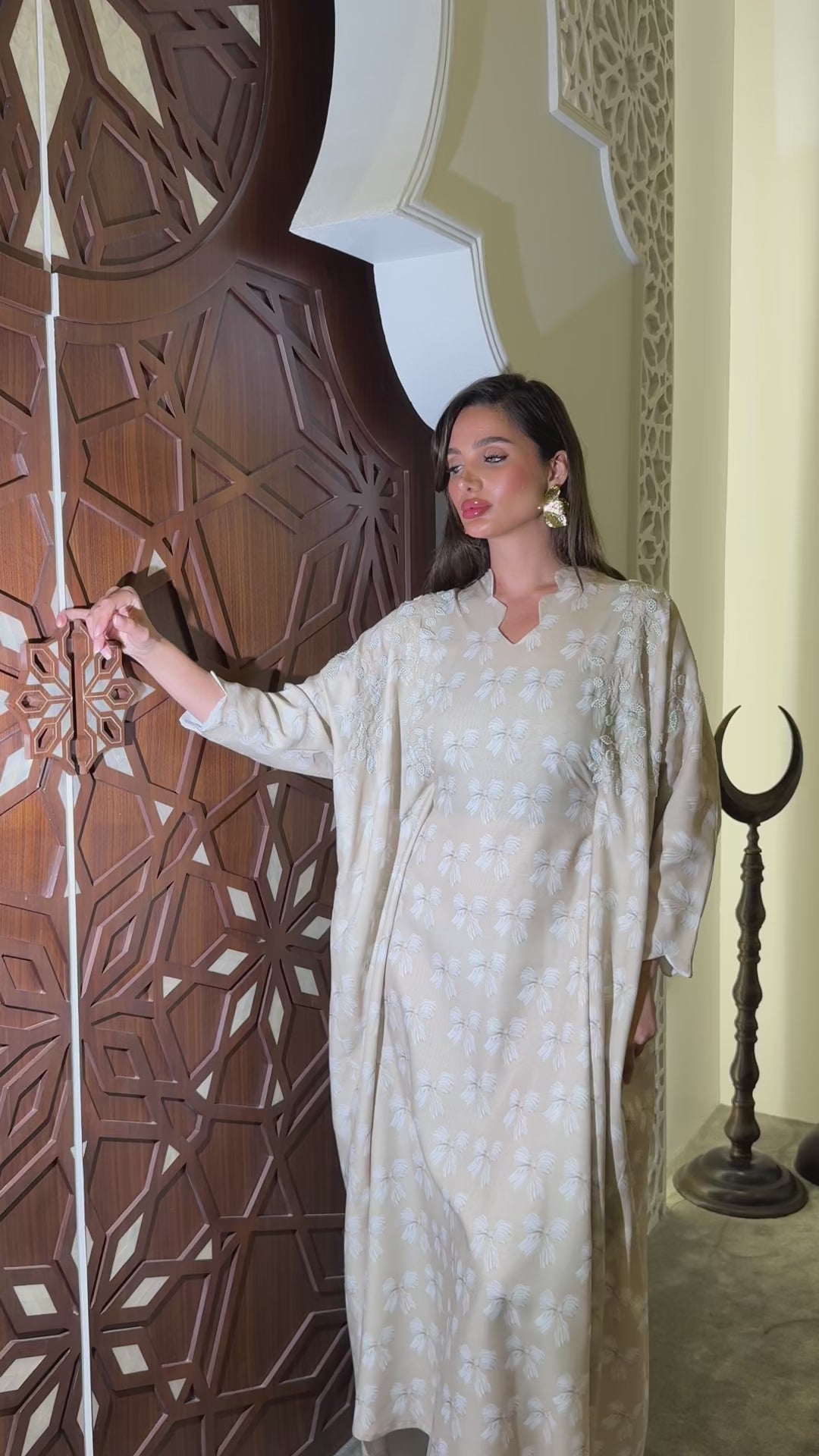 Ramadan jalabiya with beadwork and embroidery