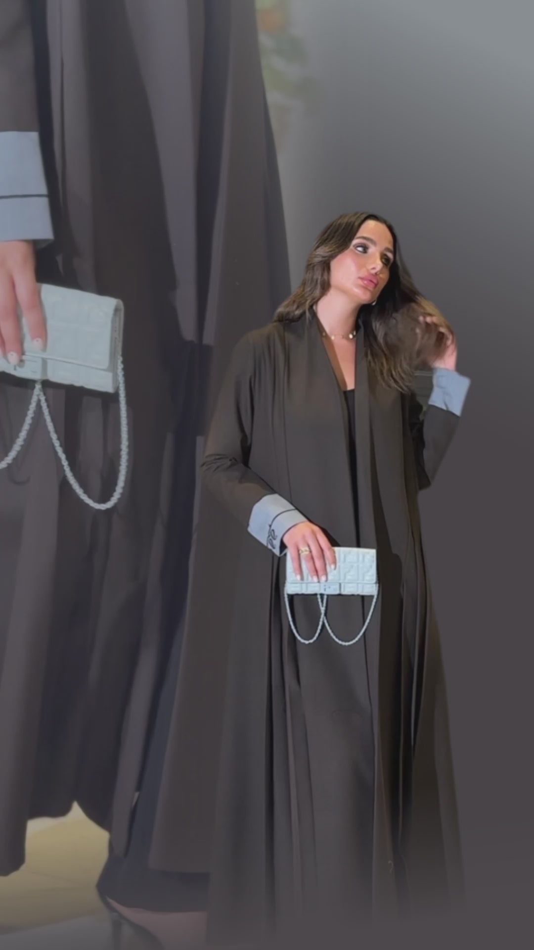 The Dantel Collection. A practical crepe masterpiece featuring structured pleats on the front and back for graceful movement