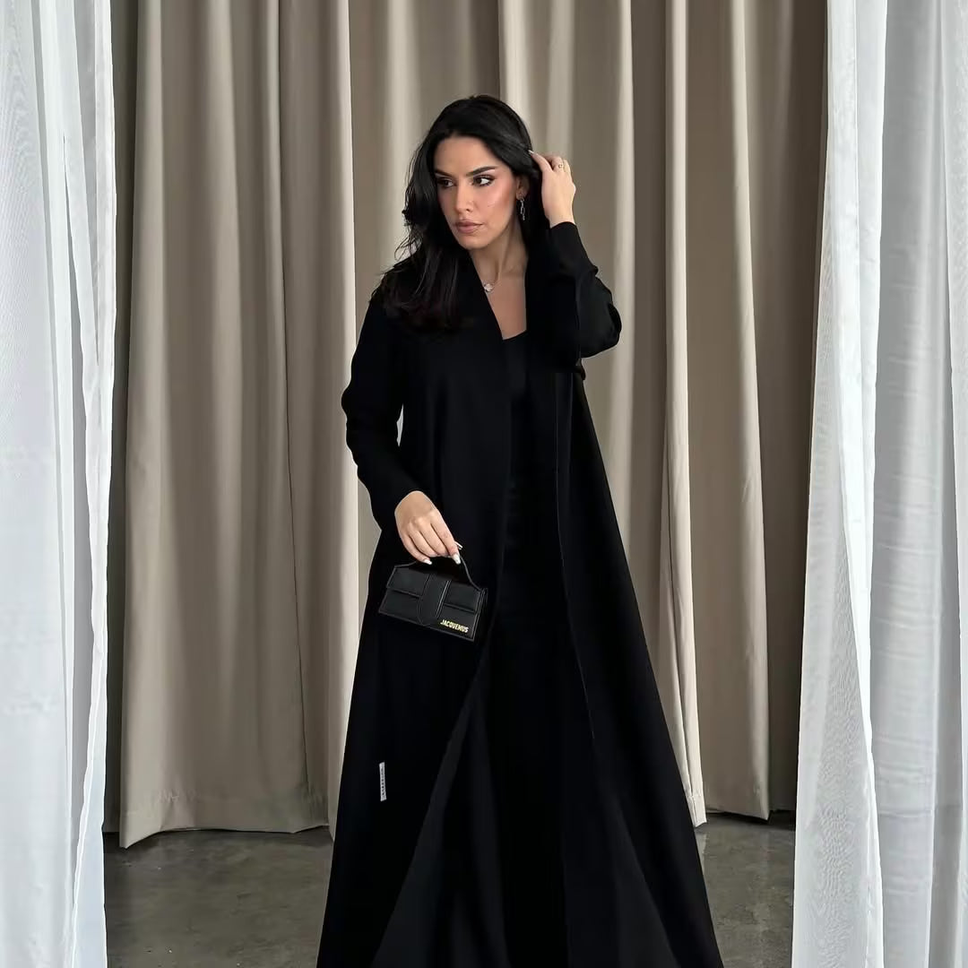Depunto Black Flowing Abaya
