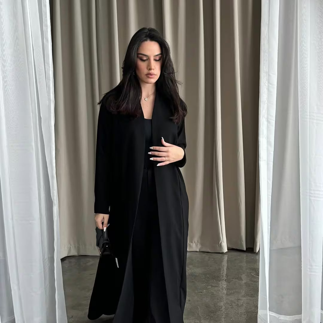 Depunto Black Flowing Abaya